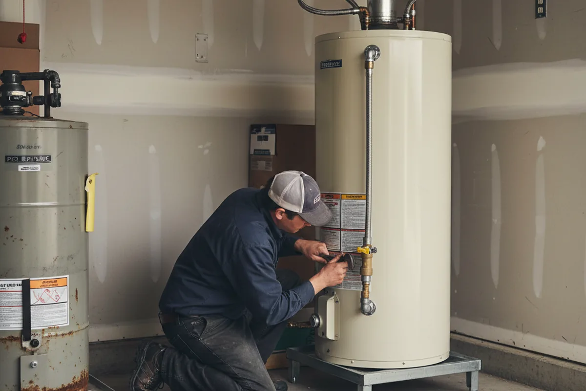 Water heater and shutoff valve replacement in Otego